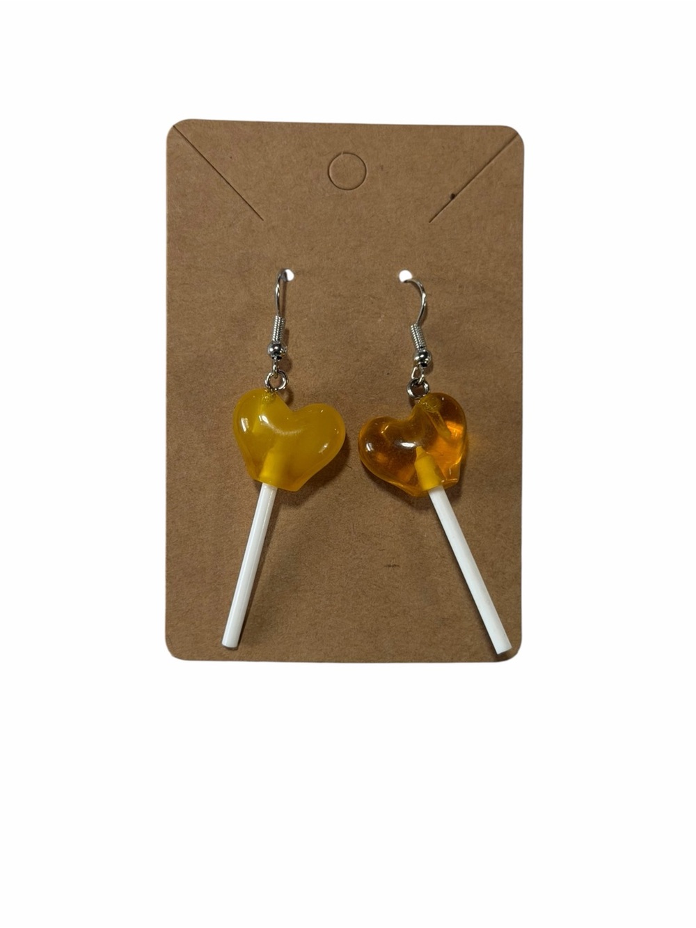 Yellow Heart Lollipop Dangle Earrings - Women Jewelry